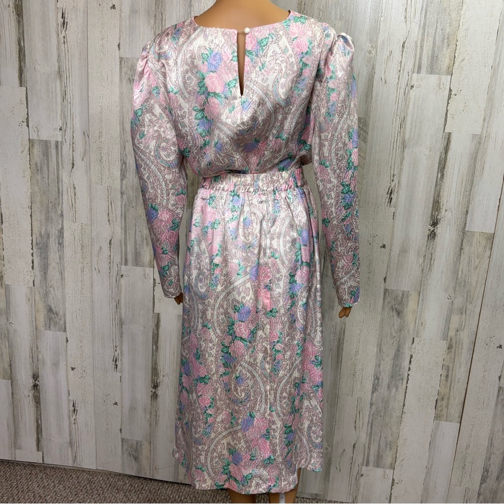 Worthington Vintage 90’s Pastel‎ Floral Plus Size Patterned Two-Piece Set - Picture 8 of 15